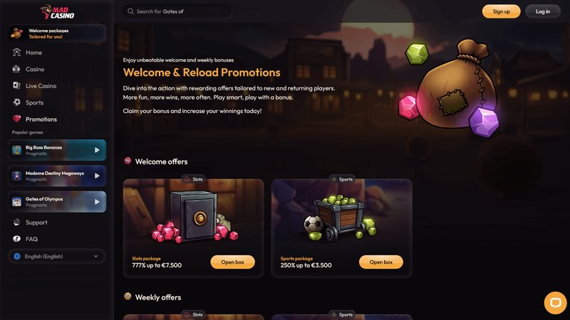 Découvrez les Bonnes Offres de Madcasino France pour Joueurs En Ligne - aperçu